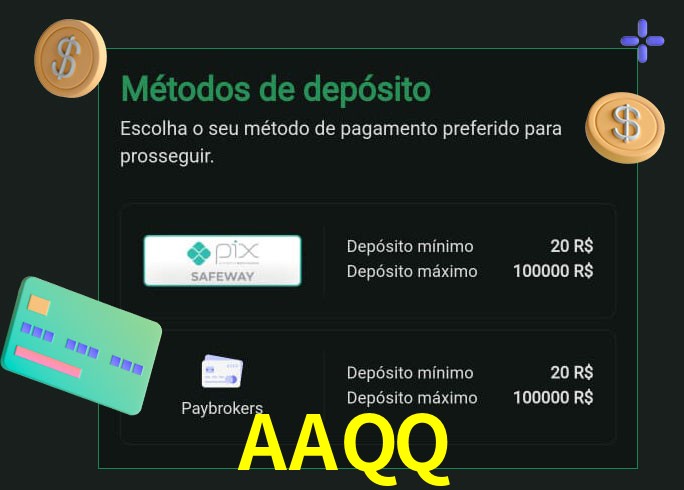 O cassino AAQQ oferece uma grande variedade de métodos de pagamento